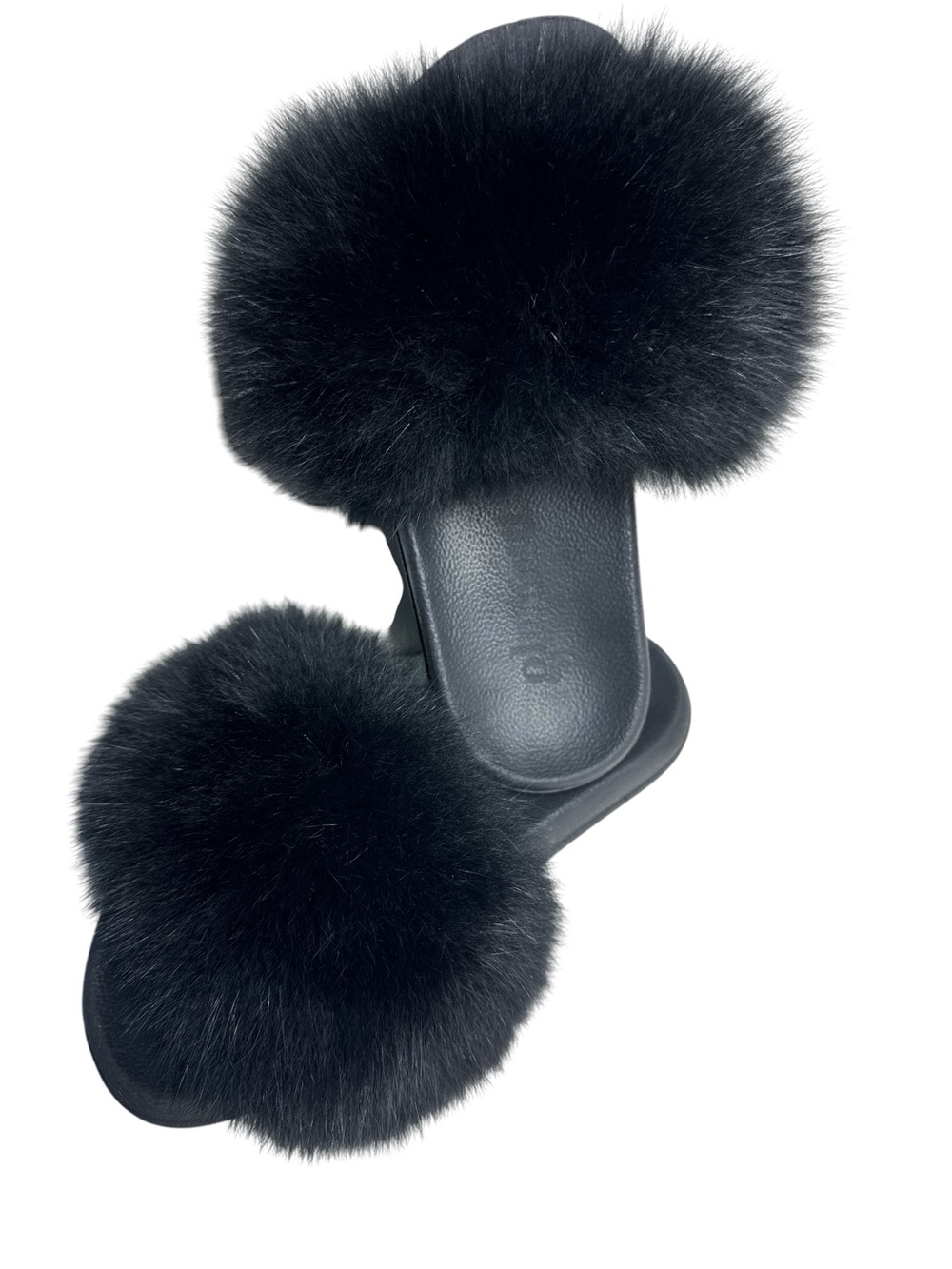 Glamanii Black Fluffy Fox Fur
Slide Sandals - Picture 3 of 10